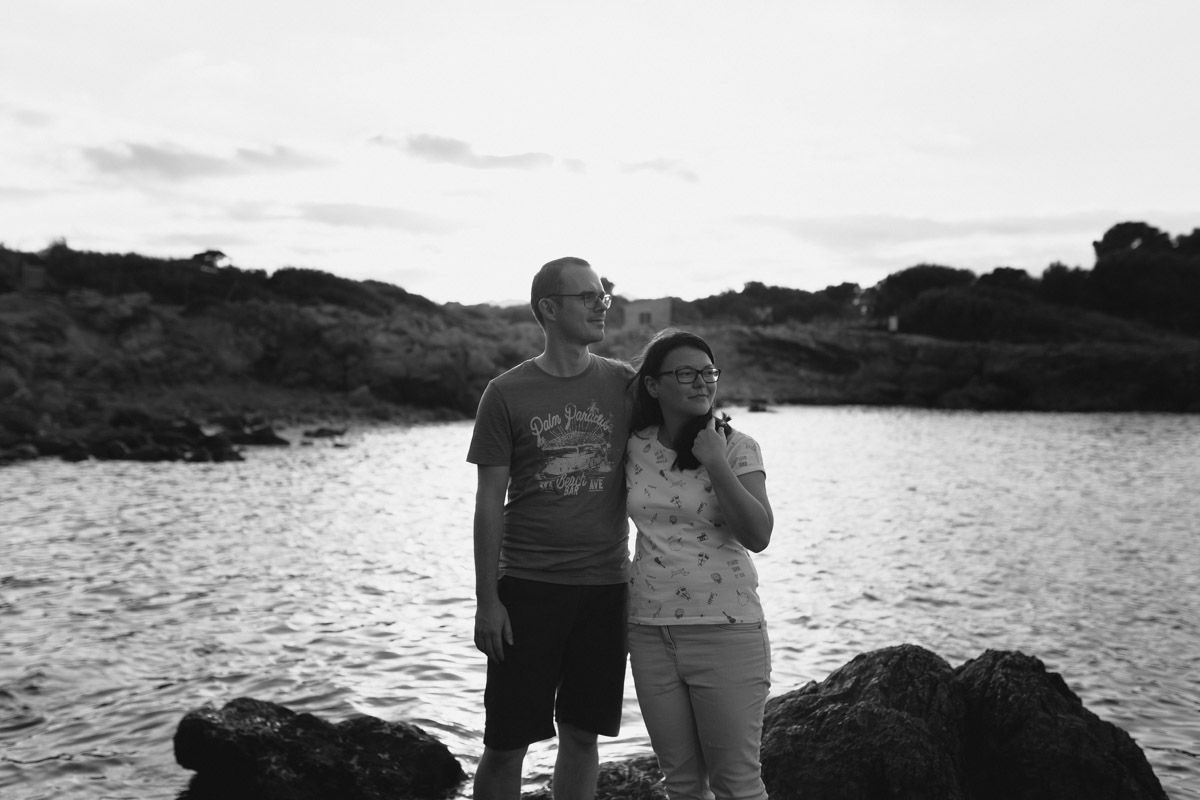 Paarfotos am Meer bei Abendstimmung auf Mallorca