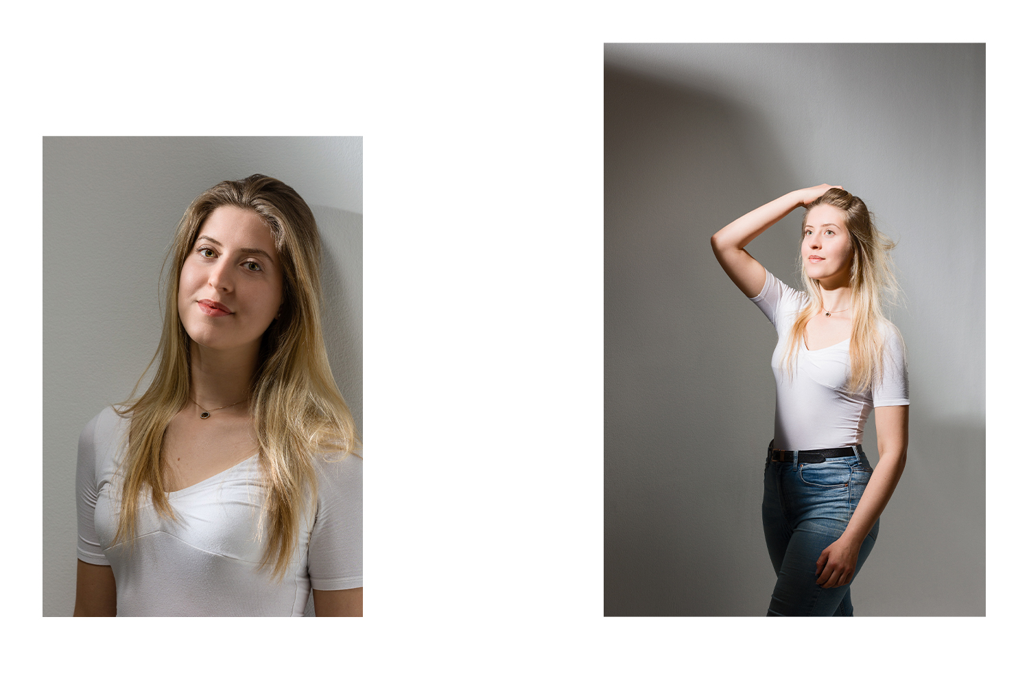 Einzelportrait im Studio, statisch und in Bewegung